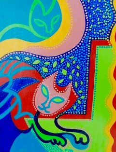 Cat Paws, an acrylic abstract painting by Cathy Fiorelli
